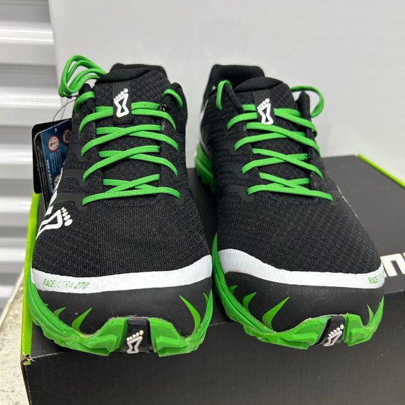Inov-8 RACE ULTRA 270 (Men): Conquer Trails in Black/White/Green Precision - Picture 3 of 9